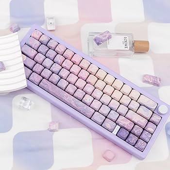 Amazon.com: TIMSEKER 136 Keys Purple MOA Profile Keycap Set